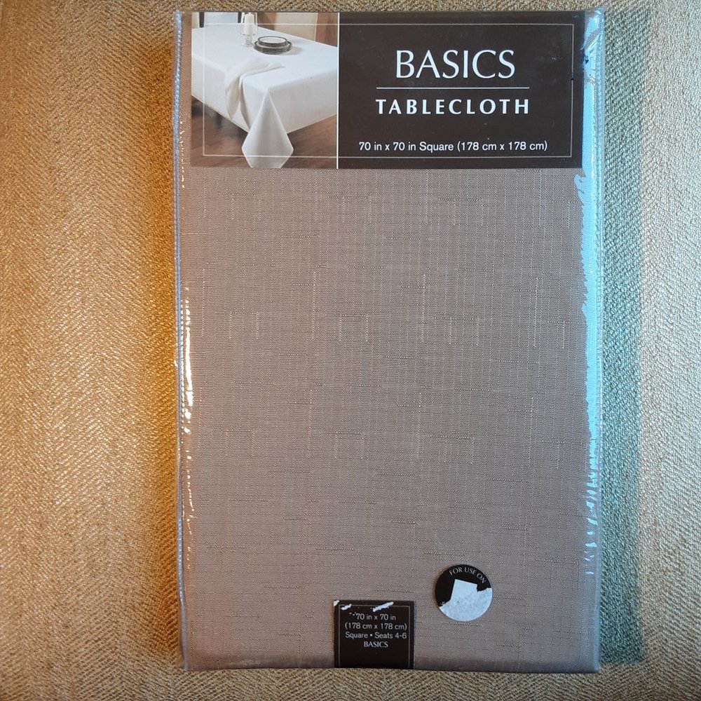 🌞 Benson Mills Basics Camel Tablecloth 70" Square | Tan / Beige New!